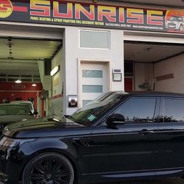 Sunrise garage facade